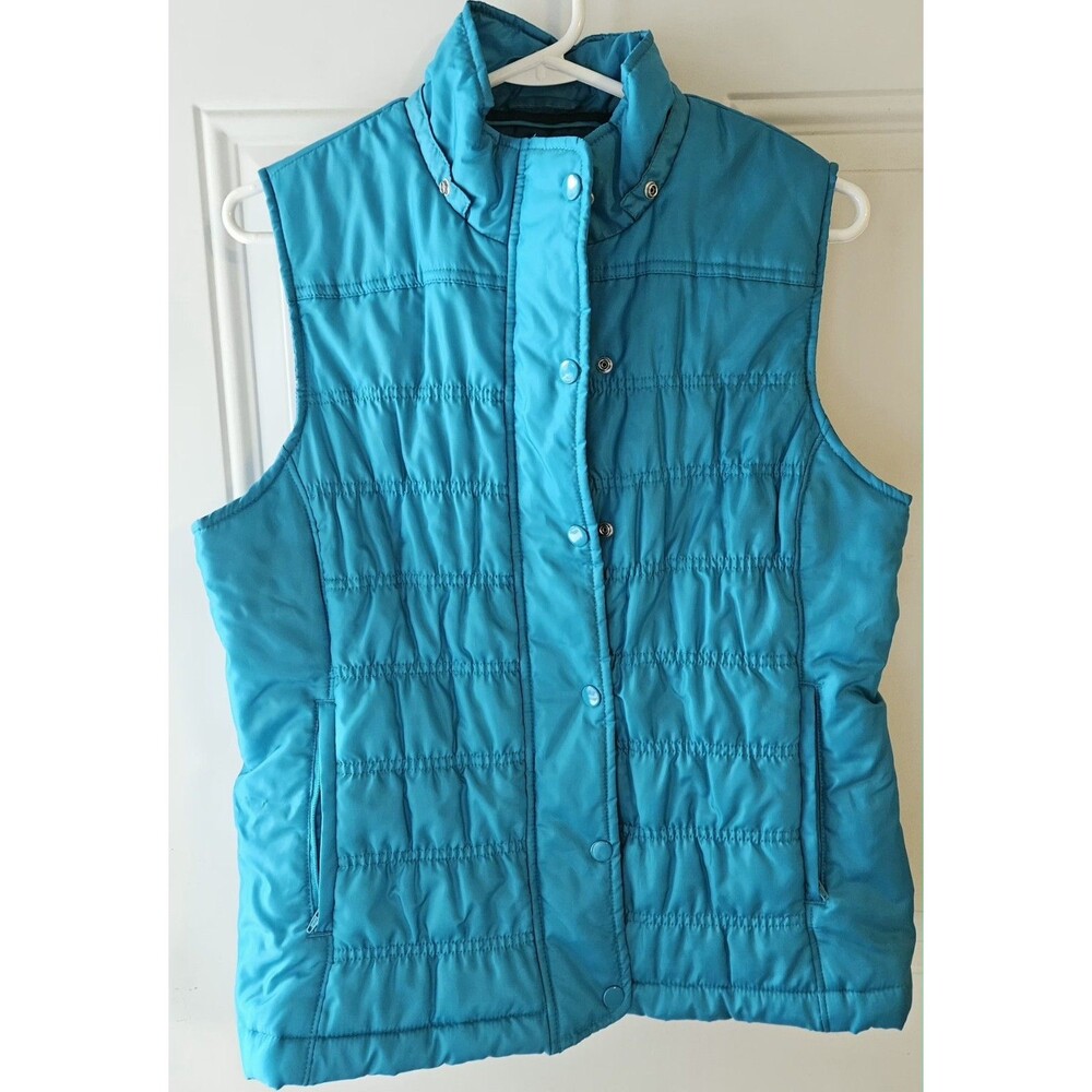 So Blue Puffer Vest‎ Full Zip Snap Pockets Outdoor Sleeveless Women’s Size XL